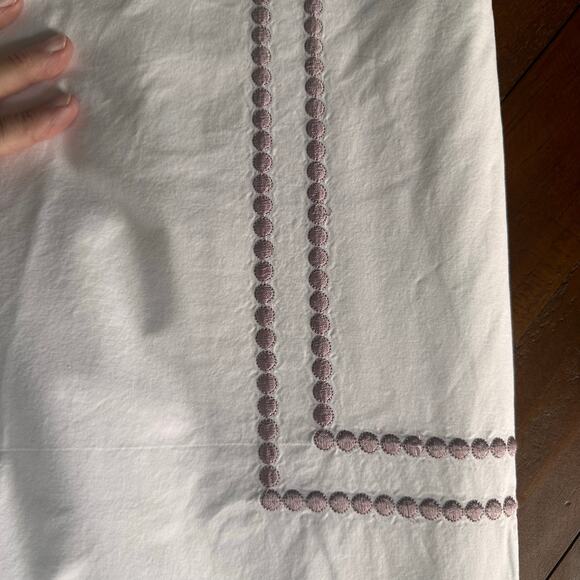 Pottery Barn Pearl Organic Percale Duvet Cover King Size Lavender Purple Dots - Picture 3 of 6